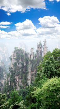 The breathtaking landscape in ZhangJiaJie a national park in China 
