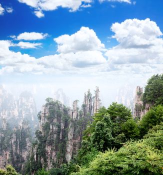 The breathtaking landscape in ZhangJiaJie a national park in China 
