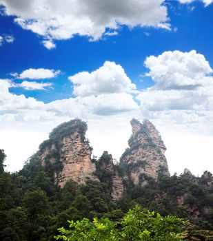 The breathtaking landscape in ZhangJiaJie a national park in China 
