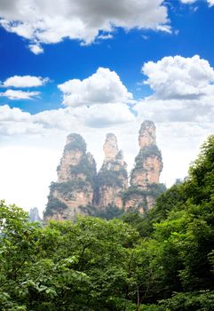 The breathtaking landscape in ZhangJiaJie a national park in China 
