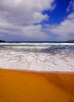 Beautiful Mediterranean beach on the island of Malta in HDR