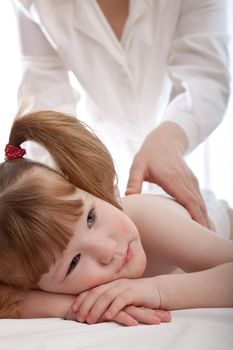 Little girl in a hospital