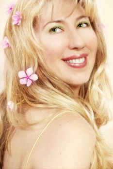 Woman with vivacious smile