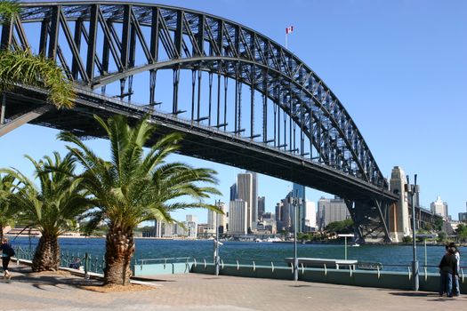 View of Sydney Harbour, Sydney Harbour Bridge and the city of Sydney from Milson's Point.