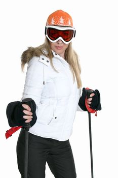 Female ready to hit the winter slopes.
