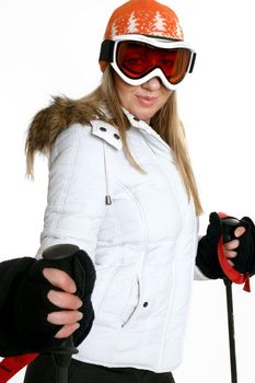 Woman dressed for the snow season.