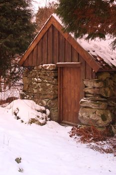 An old restored millhouse in the woods of Norway