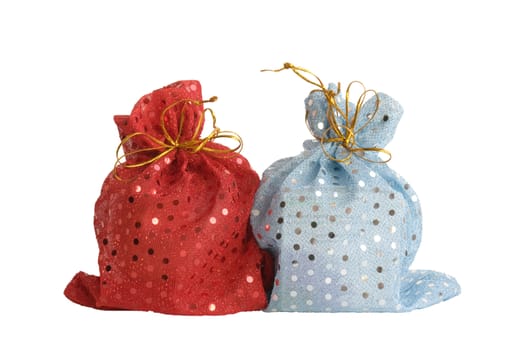 The bags with presents isolated on a white background.