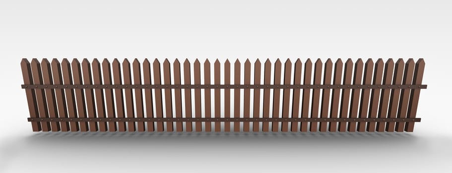 3D rendered illustration of a common wooden fence
