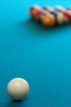 pool balls on pool table