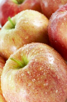 a close up macro of fresh gala apple