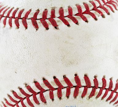 a close up macro of a baseball