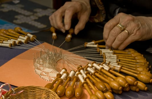 Lace making in Bruges Flanders