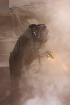 sandblaster at work