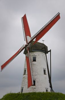 Windmill close-up in Damme Flanders