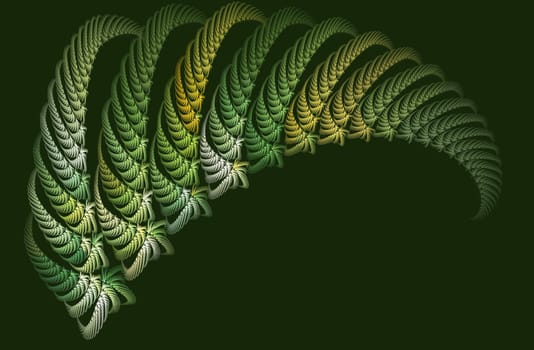 a repeating fractal rendering resembling a fern leaf