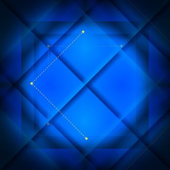 Background with blue large squares and smal yellow