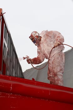 a industrial painter at work