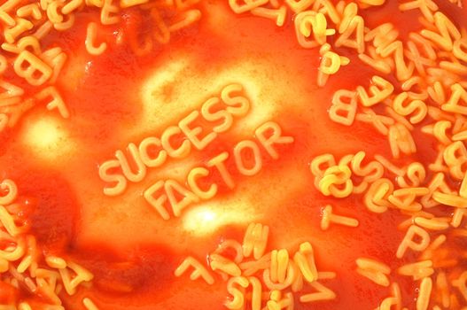 business success shown by food alphabet at lunch