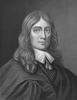 John Milton on engraving from the 1850s. English poet, author, polemicist and civil servant for the commonwealth of England. Best known for his epic poem Paradise Lost.