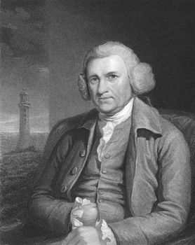 John Smeaton on engraving from the 1850s. The father of civil engineering, responsible for the design of bridges, canals, harbours and lighthouses.