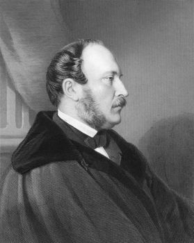 Prince Albert on engraving from the 1850s. Husband of Queen Victoria.