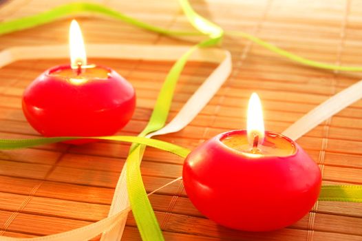 xmas holiday candle or spa decoration showing relaxation