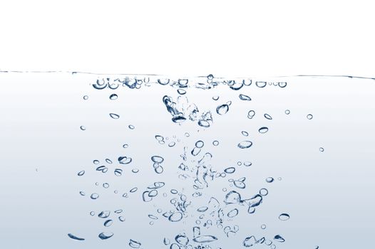 fresh and clean water with gas bubbles background