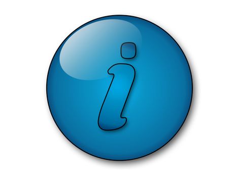 a blue information web button in aqua style