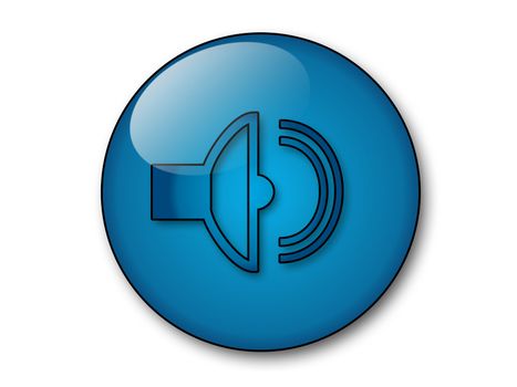 a blue speaker web button in aqua style