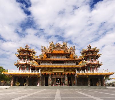 Religious building of classic Chinese temple in Asia.