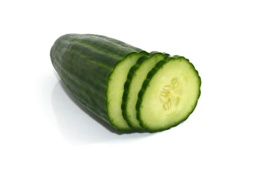 a cucumber with some cut slices
