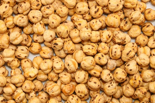 a background of yellow roasted chickpeas
