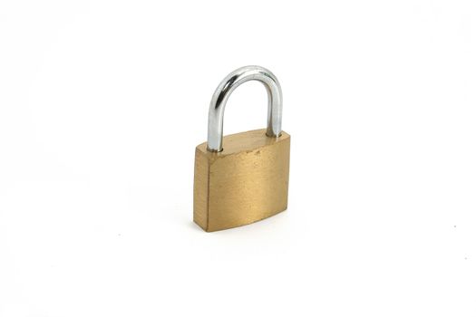 a closed padlock on white background