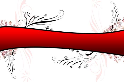 a floral background with red middle