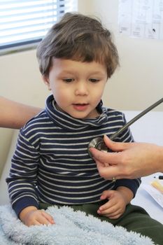 Young child getting a checkup