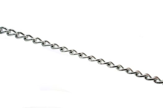 a silver chain on white background