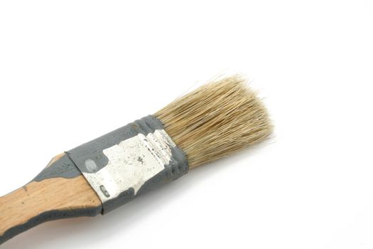 one used brush isolated on a white background