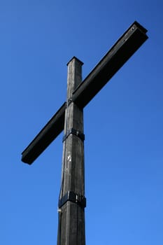 a cross seen from below