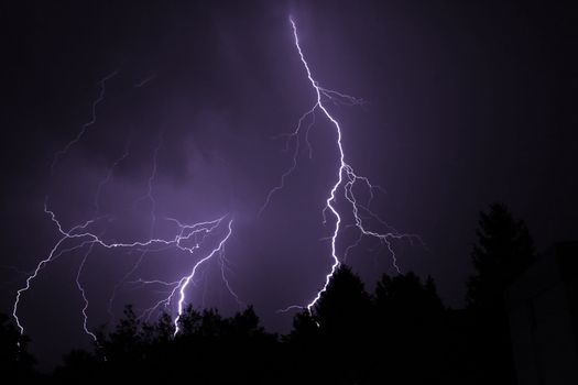 A lightning in the night