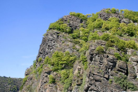 the famous Lorelay rock at the river Rhine in Germany