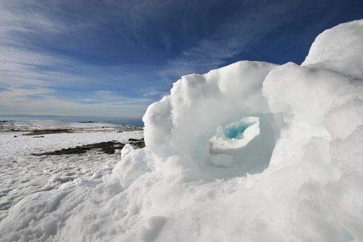 cold winter landscape with snow