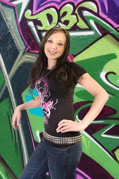 Portrait of a young teenage girl posing