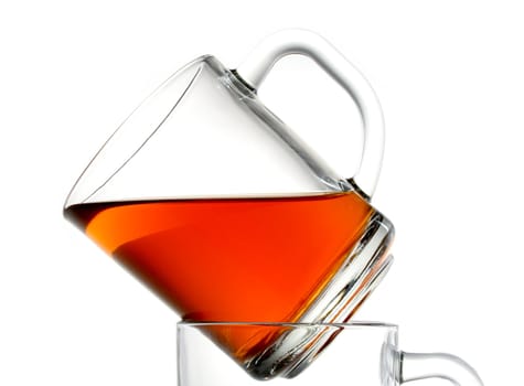 Glass with black tea, Isolated (look similar images in my portfolio)