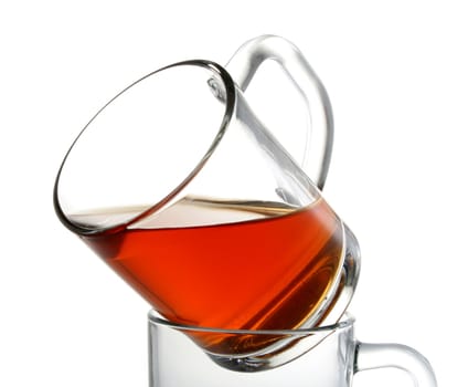 Glass with black tea, Isolated (look similar images in my portfolio)