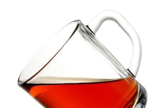 Glass with black tea, Isolated (look similar images in my portfolio)