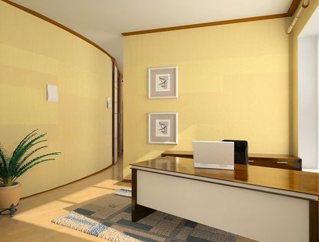 modern interior design of cabinet hotel room