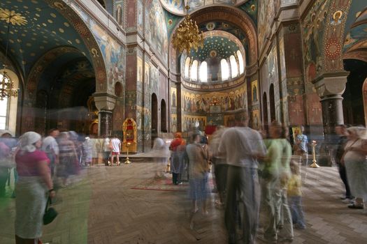 the old russian church interior photo.