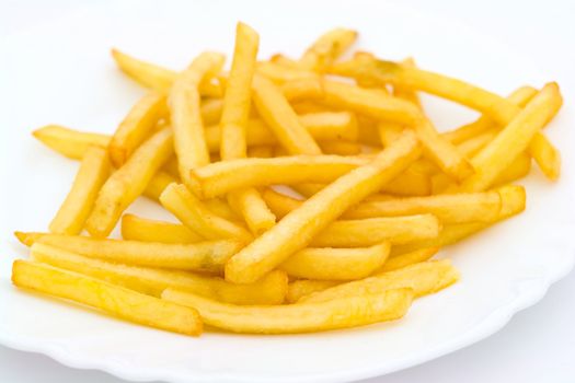 fried potatoes on a white plate