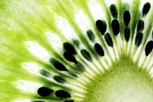 Close-Up Of The Centre Of A Slice Of Kiwi Fruit